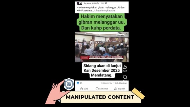 cek fakta mengenai vonis hakim Gibran Rakabuming