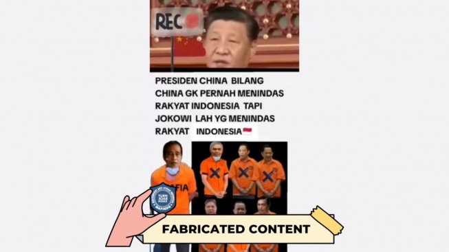 Hoaks Presiden China sebut Jokowi menindas Rakyat Indonesia. [Dok. Istimewa[