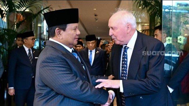 Prabowo Terima Kunjungan Mantan PM Australia di Hotel Tempat Menginap, Ini yang Dibahas