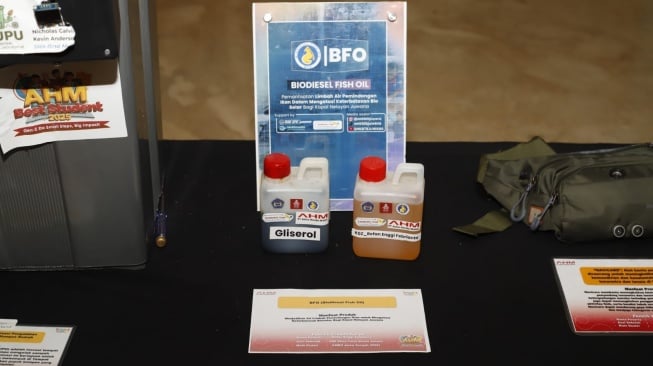 Hasil Karya Refan Enggi Febrianto, siswa SMK Bhina Tunas Bhakti Juwana, Jawa Tengah di Astra Honda Motor (AHM) Best Student 2025. (Foto: SUARA.COM/Alfian Winanto)