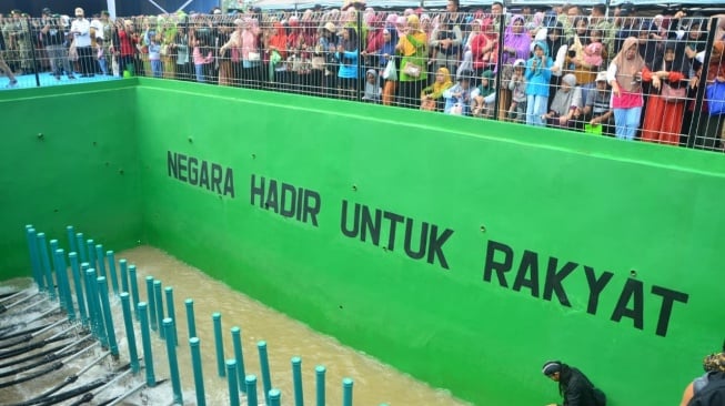 Pompa Hidraulic Ram (Hidram) TNI Manunggal Air Pertanian di Desa Tambaknegara, Kecamatan Rawalo, Banyumas, Kamis, 13 November 2025. [Dok Humas]