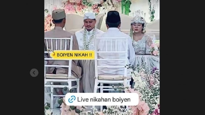 Boiyen dan Anggi Akbar alias Ezel melangsungkan pernikahan hari ini, Sabtu (15/11/2025) di kawasan ICE BSD, Tangerang Selatan. [Instagram]
