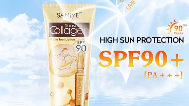 Sunscreen kolagen untuk cegah tanda penuaan di usia 30-an. (Shopee)