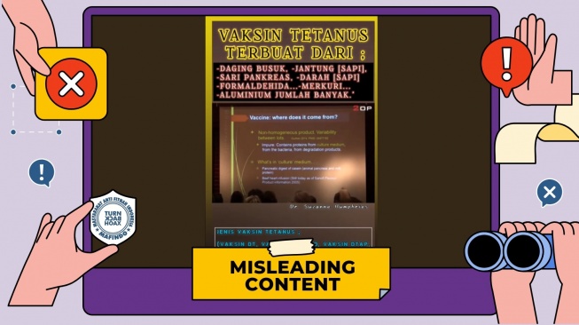 Hoaks vaksin tetanus dari daging busuk. [Dok. Istimewa]