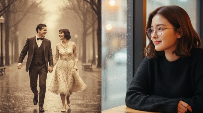 Foto sinematik musim hujan pakai hasil prompt AI. [Gemini]