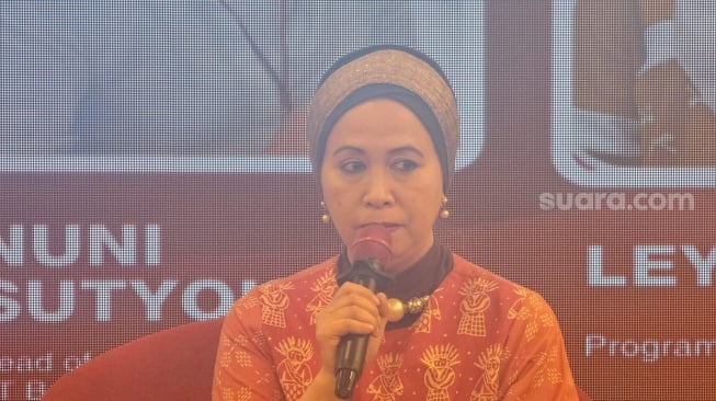 Senior Vice President HSBC Indonesia, Nuni Sutyoko dalam acara Empowering Women-Led Businesses: Media Engagement for Women’s Entrepreneurship Day, Rabu (20/11/2025). [Suara.com/Rina]