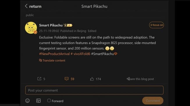 Bocoran vivo X Fold6. [Weibo]