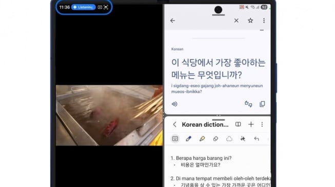Tanpa perlu buka tutup aplikasi, layar luas Galaxy Z Fold7 bisa bikin kamu eksplor banyak hal setiap hari. (Dok: Samsung Indonesia)
