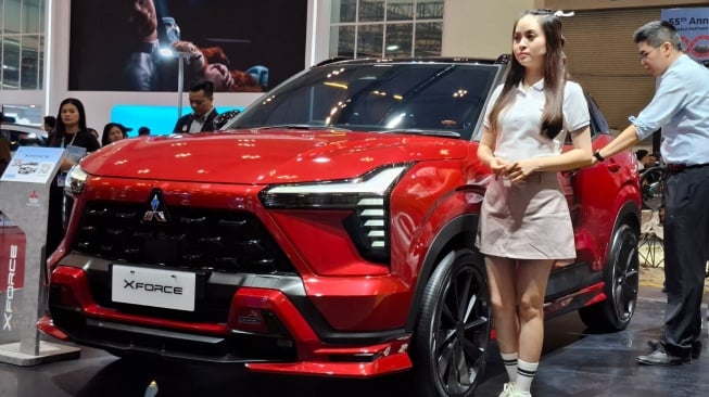 Mitsubishi XForce jadi salah satu produk andalan MMKSI di GJAW 2025. (Foto: SUARA.COM/Manuel Jeghesta)