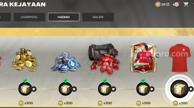 Hadiah gratis di FC Mobile. (Suara.com/ Rezza Rachmanta)