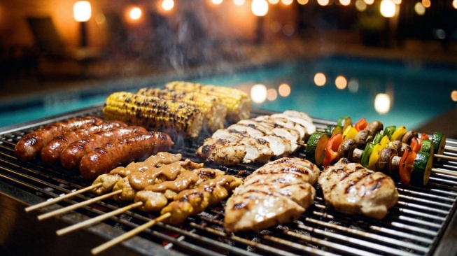 BBQ menarik yang digelar Swiss-Belhotel Airport Yogyakarta di area kolam renang (Dok: Swiss-Belhotel) 