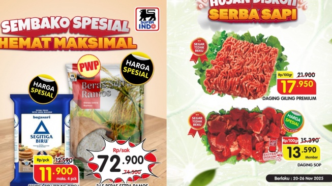 Promo Superindo Hari Ini: Cek Katalog Super Hemat 26 November 2025 Beras hingga Daging