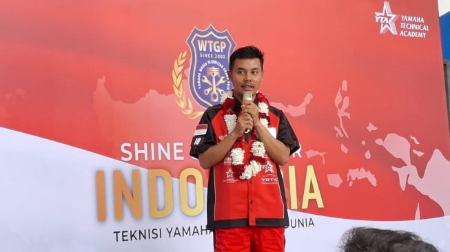 Teknisi Yamaha Robet B Simanullang Kantongi Juara 3 di World Technician Grand Prix (WTGP) 2025. (Foto: SUARA.com/Manuel Jeghesta)