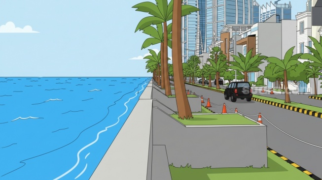 Air Laut Nyaris Sejajar Tanggul Pantai Mutiara, Bisa Bikin Monas Kebanjiran?