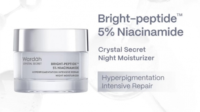 Wardah Crystal Secret Bright-Peptide™ 5% Niacinamide Hyperpigmentation Expert Night Moisturizer (Shopee)