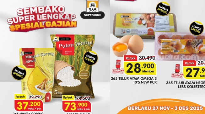 Promo Superindo Hari Ini 30 November 2025: Telur Murah Rp27.900 hingga Deterjen!