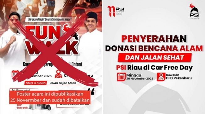 Tak Ada Fun Walk, PSI Riau Gelar Aksi Donasi Korban Banjir Sumatera