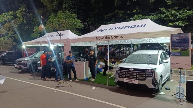 Booth Hyundai di Laga Persija vs PSIM yang Berlangsung di SUGBK Jakarta. (Foto: SUARA.COM/Manuel Jeghesta)
