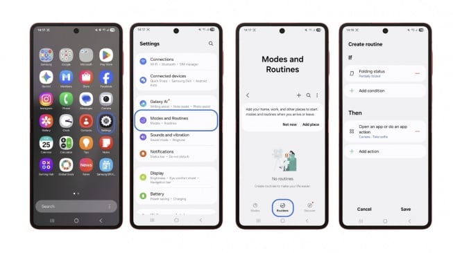 Cara menggunakan Flex Trick di Galaxy Z Flip7. [Samsung]