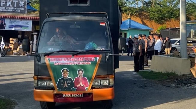 Polres Labusel Kirim Bantuan untuk Korban Bencana