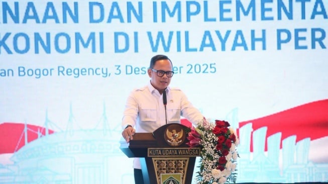 Wamendagri Bima Arya Sugiarto di Hotel Pullman Vimala Hills, Kabupaten Bogor, Jawa Barat (Jabar), Rabu (3/12/2025) (Dok: Kemendagri)