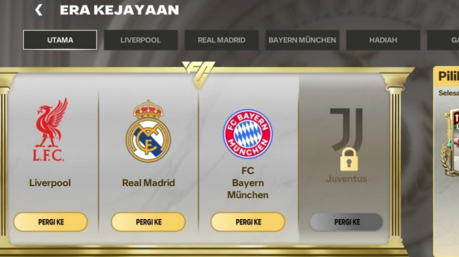 Hadiah Glorious Eras FC Mobile. (Suara.com/ Rezza Rachmanta)