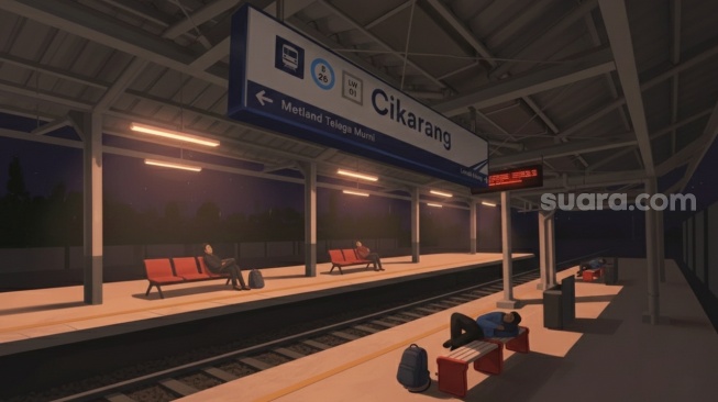 Malam Panjang di Stasiun Cikarang, Lantai Peron Jadi Tempat Tidur Penumpang: Mungkinkah KRL 24 Jam?