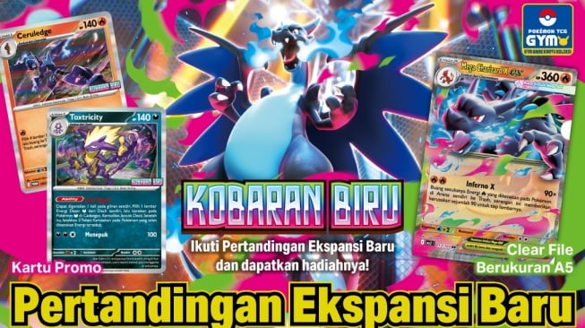 8. Pertandingan Ekspansi Baru Pokémon Game Kartu Koleksi Evolusi Mega “Kobaran Biru”. [AKG Entertainment]