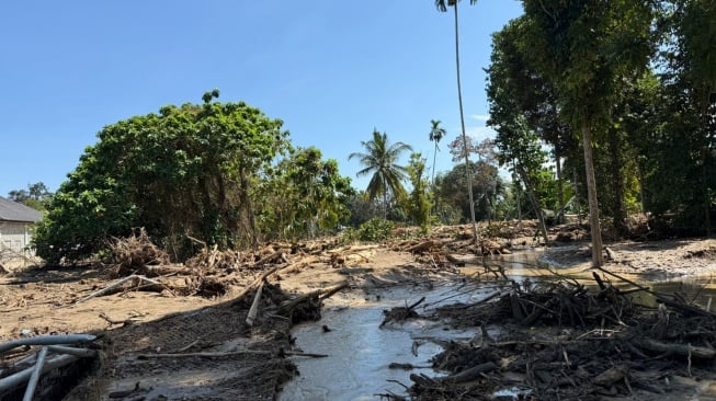 Wakil Menteri Komdigi, Nezar Patria mengunjungi Meunasah Lhok, Kabupaten Pidie Jaya, Kamis (4/12/2025). [Komdigi]