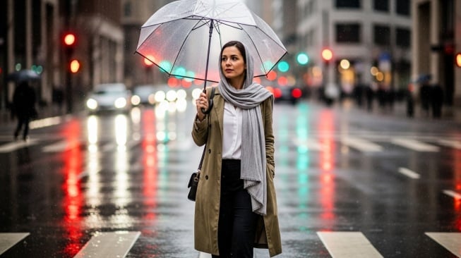 7 Jurus OOTD Kantor Anti Mati Gaya Saat Musim Hujan Tiba (Suara x Gemini)