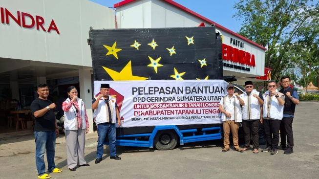 Gerindra Sumut-Yayasan Hati Emas Indonesia Kirim 10 Ton Bantuan Sembako ke Tapteng
