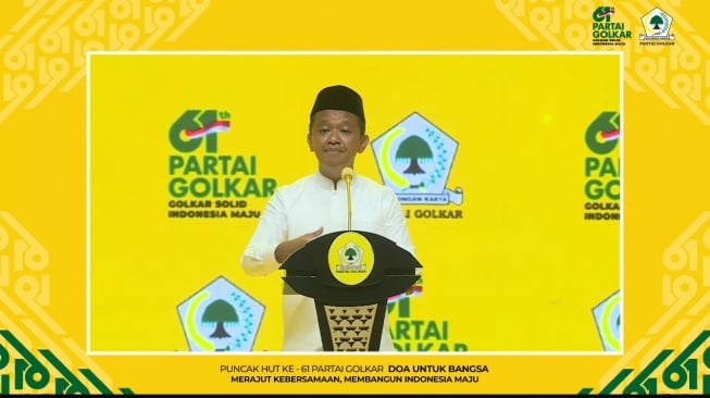 Ketua Umum Partai Golkar Bahlil Lahadalia dalam HUT ke-61 Partai Golkar di Istora, Senayan, Jakarta, Jumat (5/12/2025). [Ist]