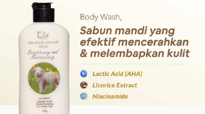 Ella Skincare Shower Cream Milk Brightening (Shopee/Ella Beauty Store)