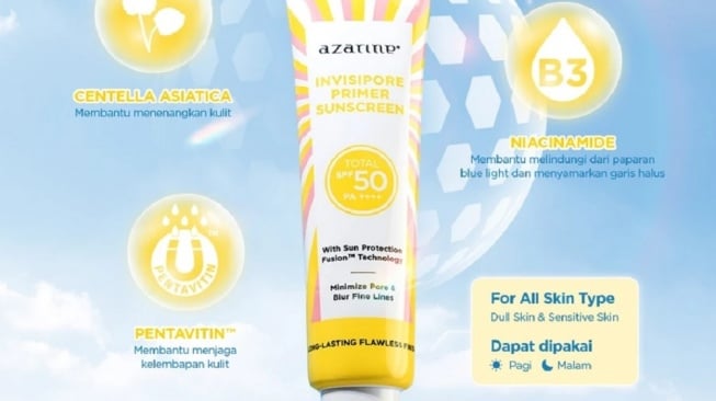 Azarine Invisipore Primer Sunscreen SPF 50 PA++++ (Shopee/Azarine Cosmetic Official Shop)