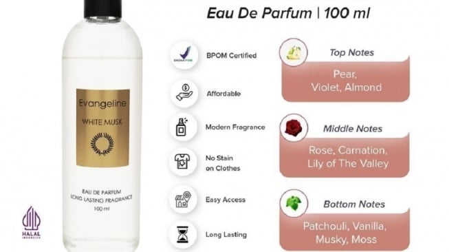 Evangeline Eau De Parfum White Musk (Shopee/Evangeline Official Shop)