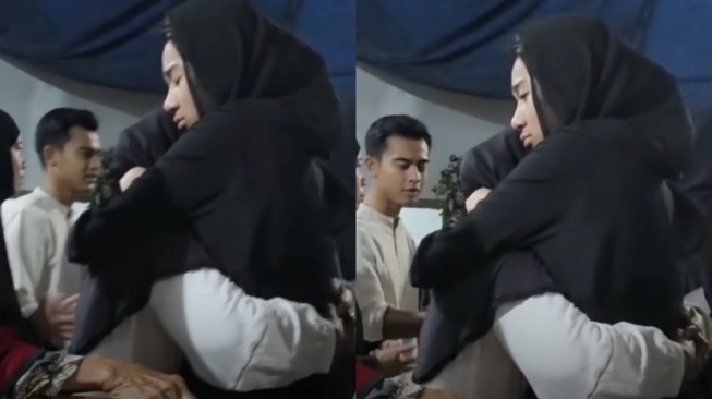 Azizah Salsha Nangis Peluk eks Ibu Mertua di Rumah Duka, Pratama Arhan Malah Cuek Total?