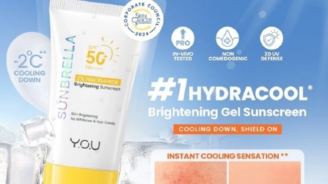 YOU Sunbrella 2% Niacinamide Brightening Sunscreen SPF 50+ PA+++ (Shopee/YOU Beauty Official Store)