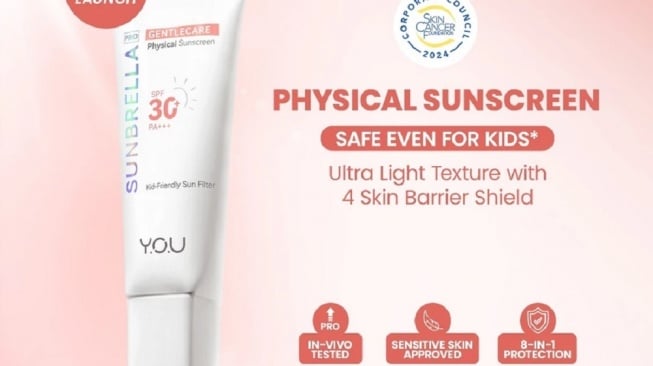 YOU Sunbrella Pro Gentlecare Physical Sunscreen SPF 30+ PA+++ (Shopee/YOU Beauty Official Store)