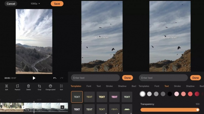 Aplikasi edit video Master Cut di HP OPPO. [OPPO]