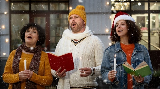 ilustrasi lagu natal (freepik)