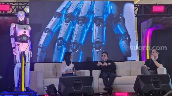 Perkenalan Prototipe CS AI Robot, Airy di Jakarta, Kamis (11/12/2025). [Suara.com/Dythia]
