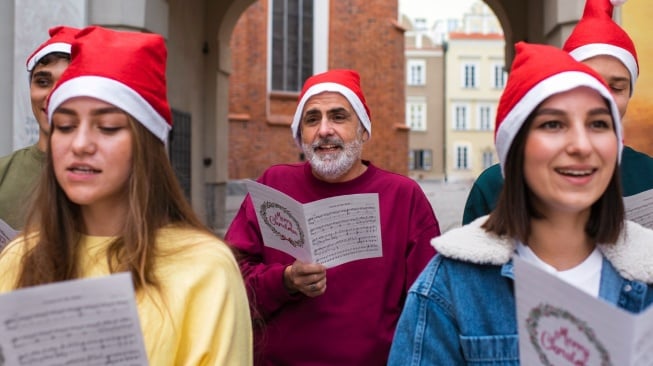 ilustrasi paduan suara Natal (freepik/freepik)