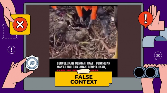 cek fakta ibu dan anak berpelukan saat banjir Sumatera