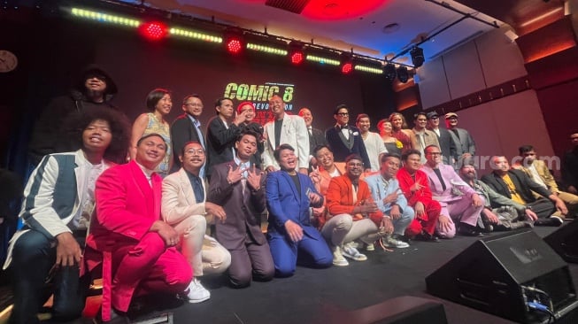 Konferensi pers Film Comic 8 Revolution: Santet K4bin3T di Plaza Senayan, Jakarta Pusat pada Sabtu, 13 Desember 2025. [Suara.com/Rena Pangesti]