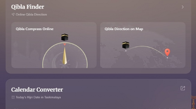 Tampilan qibla finder. (Dok. Qurantime)