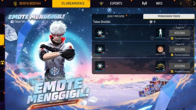 50 Kode Redeem FF 16 Desember 2025: Trik Spin Titan Scar dan Skin Salju Gratis