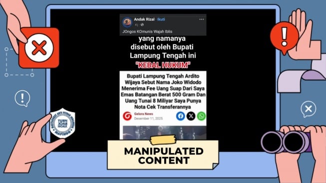 cek fakta Jokowi terima korupsi dari bupati Lampung Tengah