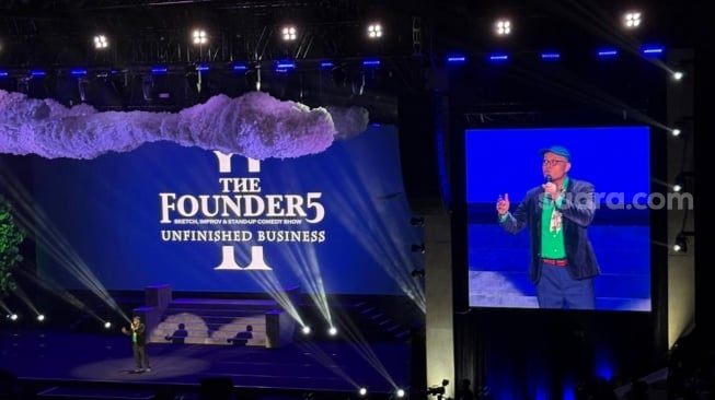 The Founder5: Unfinished Business di Istora Senayan, Jakarta Pusat pada Minggu, 14 Desember 2025 malam. [Suara.com/Tiara Rosana]