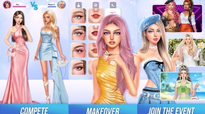 Game Offline untuk Perempuan di Android - Fashion Glow Dress Up Girls. [Google Play Store]