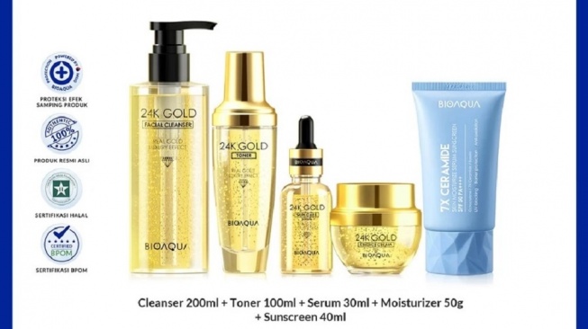 6 Skincare Bioaqua 24K Gold untuk Lawan Kerutan dan Kulit Kendur, Cocok untuk Usia 30-an